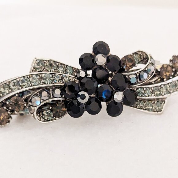 Rhinestone Silver Metal Hair Clip - Picture 2 of 6